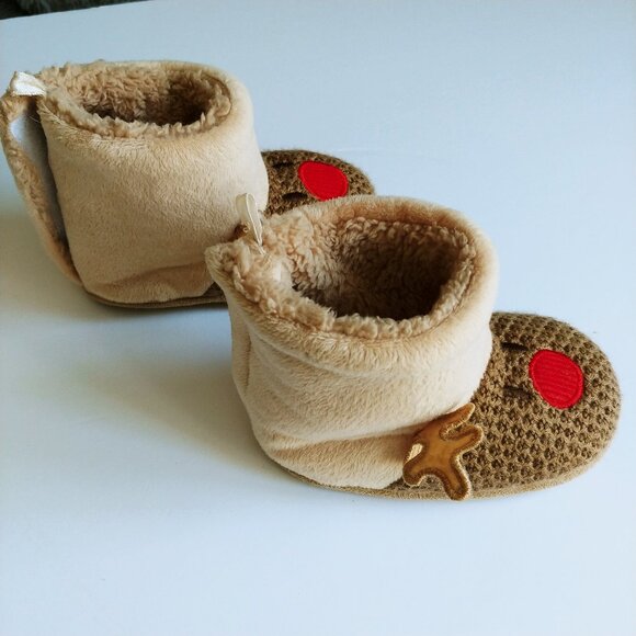 Reindeer Baby Slippers 3D Antlers size 5-6 - Picture 4 of 11